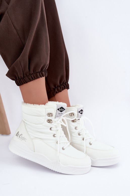 se šněrováním Sněhule boty Lee Cooper LCJ-44-4563 bílé