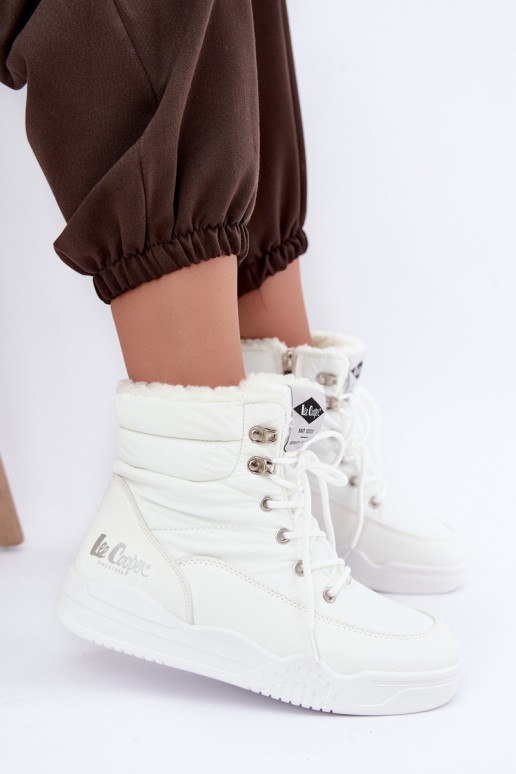 se šněrováním Sněhule boty Lee Cooper LCJ-44-4563 bílé