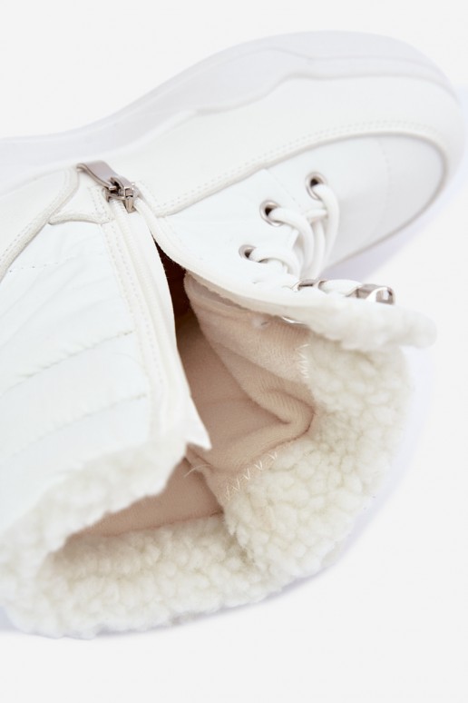 se šněrováním Sněhule boty Lee Cooper LCJ-44-4563 bílé