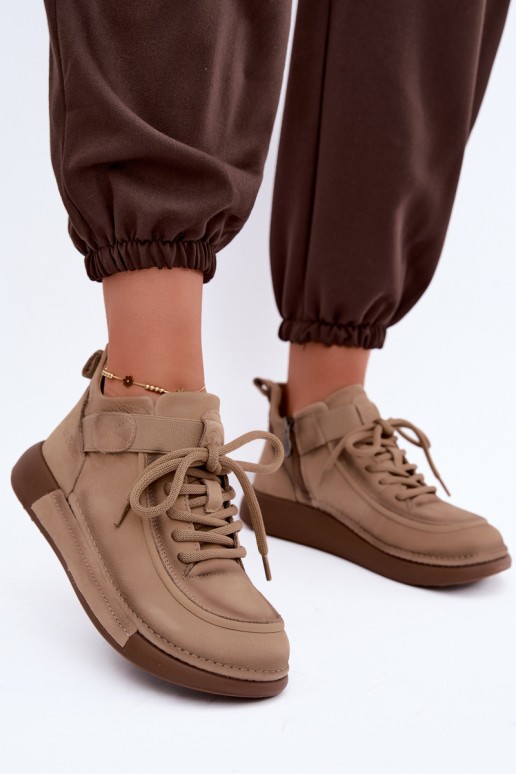 zateplené Dřeváky Z Naturalnej Skóry Lee Cooper LCJ-26-19-4603 khaki
