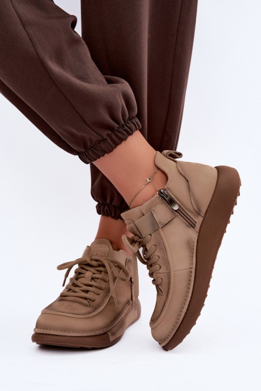 zateplené Dřeváky Z Naturalnej Skóry Lee Cooper LCJ-26-19-4603 khaki