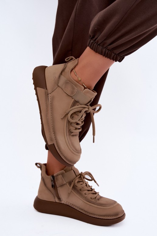 zateplené Dřeváky Z Naturalnej Skóry Lee Cooper LCJ-26-19-4603 khaki