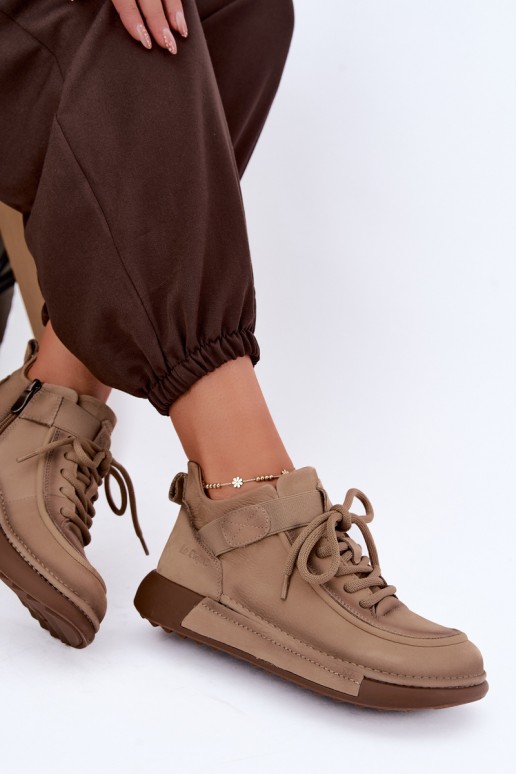 zateplené Dřeváky Z Naturalnej Skóry Lee Cooper LCJ-26-19-4603 khaki