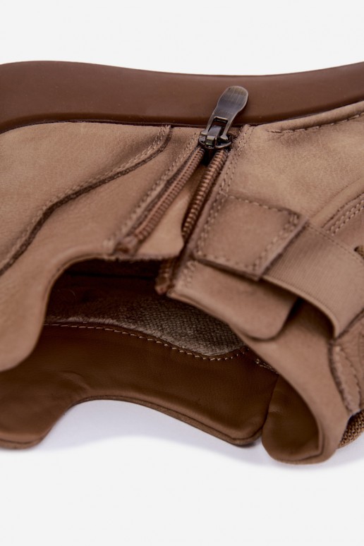 zateplené Dřeváky Z Naturalnej Skóry Lee Cooper LCJ-26-19-4603 khaki