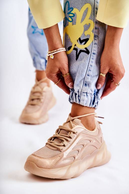 Moekad spordijalatsid Sneakers tüüpi jalanõud beeži värvi Sollero