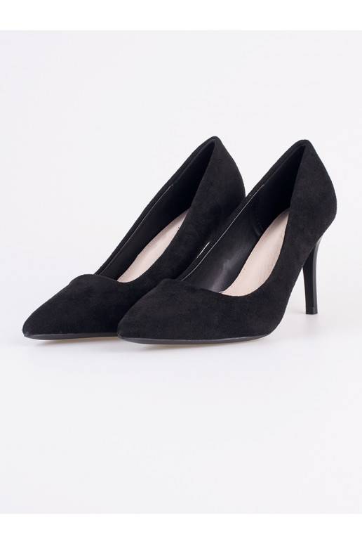 iš zomšos juodos spalvos szpilki Shelovet