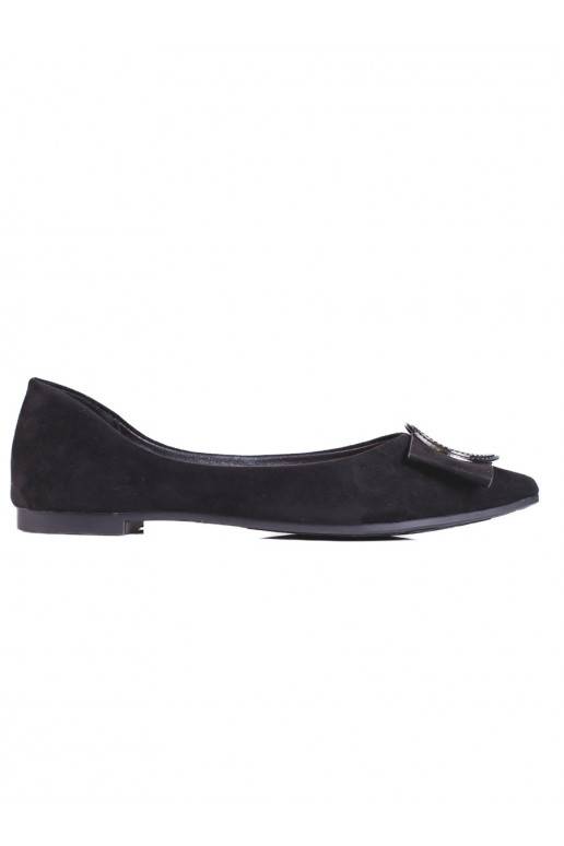 iš zomšos baleriny damskie Shelovet juodos spalvos