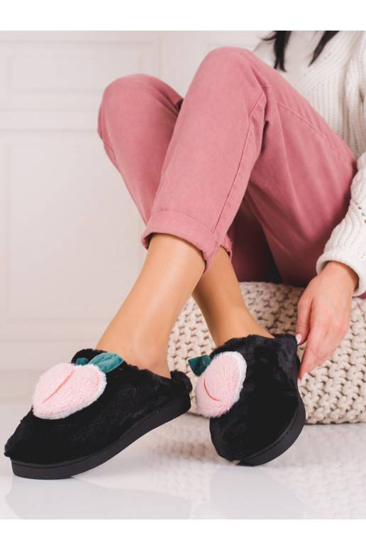 Miękkie kapcie damskie Shelovet juodos spalvos