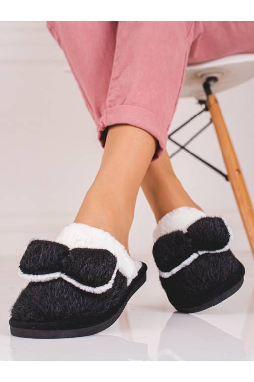 Šlepetės  z kokardą Shelovet juodos spalvos