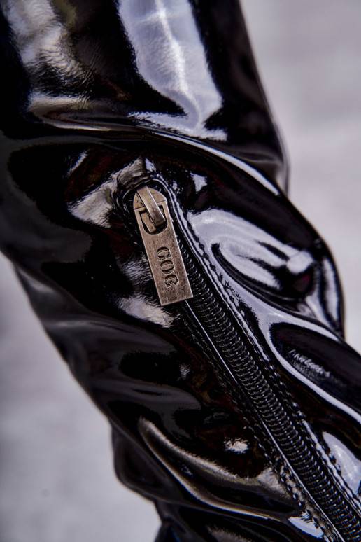 cLakové dlouhé kozačky se širokými... cLakové dlouhé kozačky se širokými...