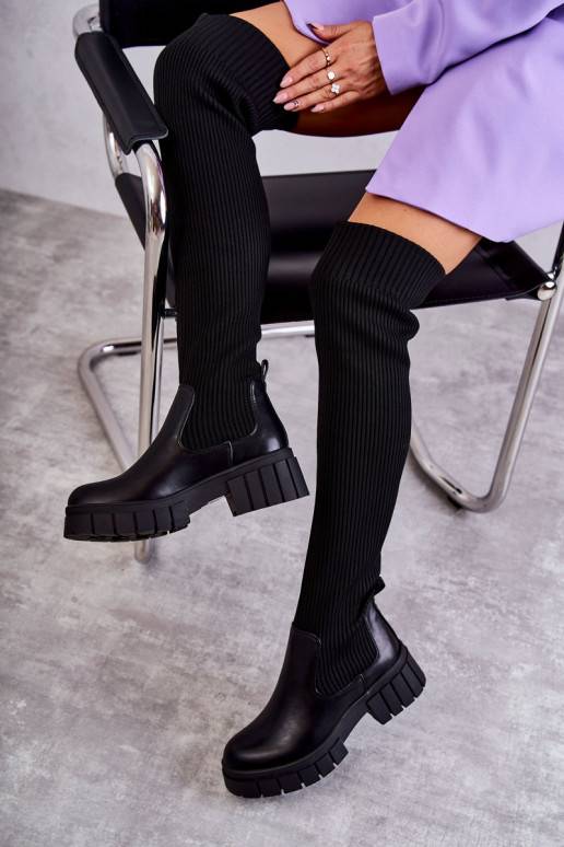 dlouhé boty kotníkové boty černé Austin