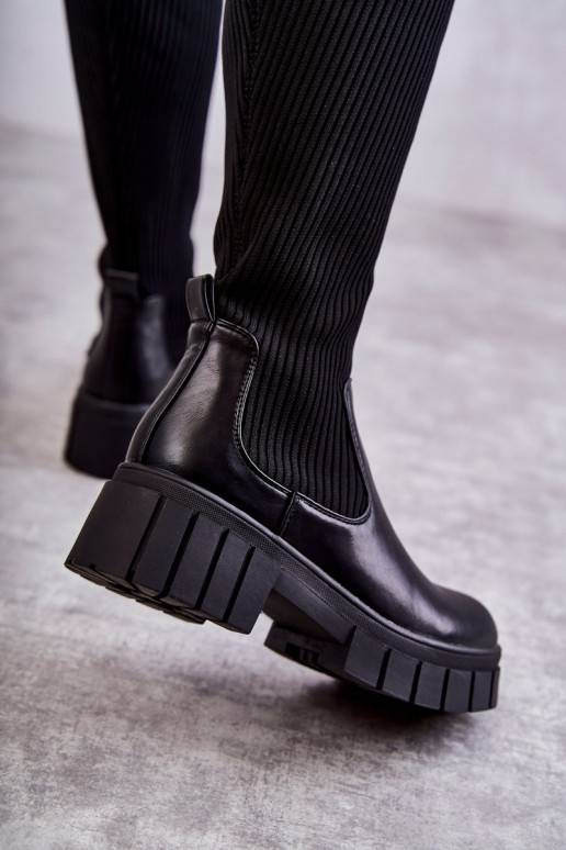 dlouhé boty kotníkové boty černé Austin