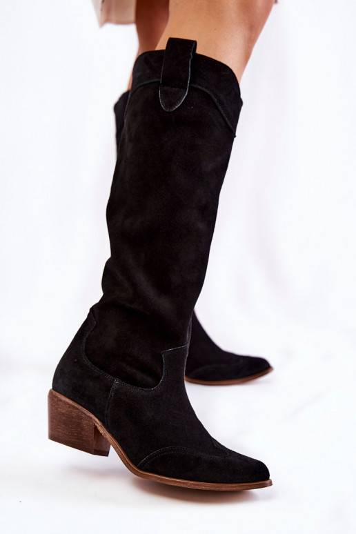 dlouhé černé kozačky na vysokém podpatku dlouhé černé kozačky na vysokém podpatku