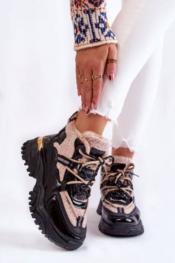 Černo-béžové zateplené...