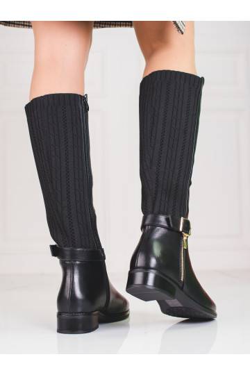 Černé kožené boty Shelovet 2