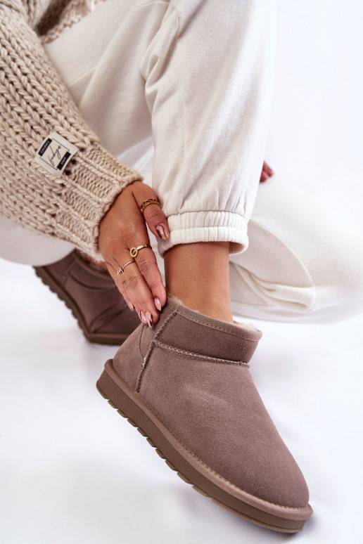 semišové sněhule v šedé barvě Shelie semišové sněhule v šedé barvě Shelie