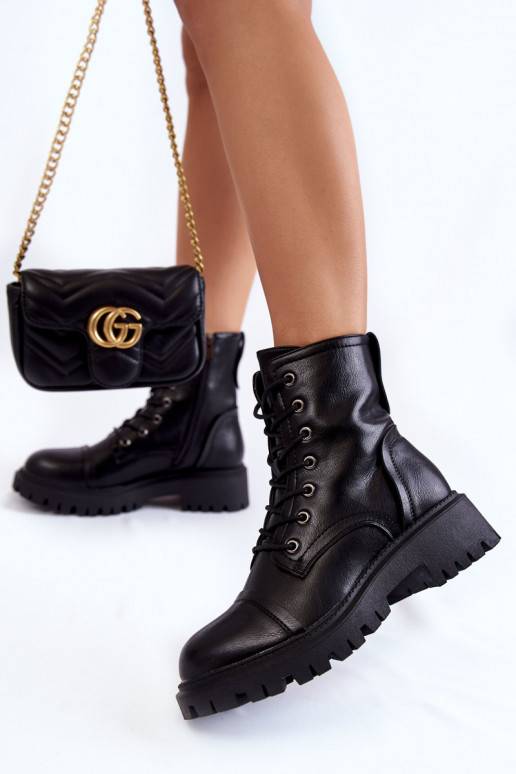 Dámské zateplené černé kozačky Dámské zateplené černé kozačky