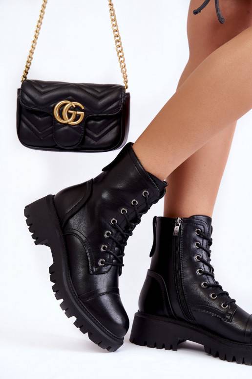 Dámské zateplené černé kozačky Dámské zateplené černé kozačky