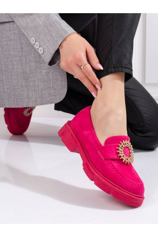 Semišové polobotky dámské Shelovet fuchsiové