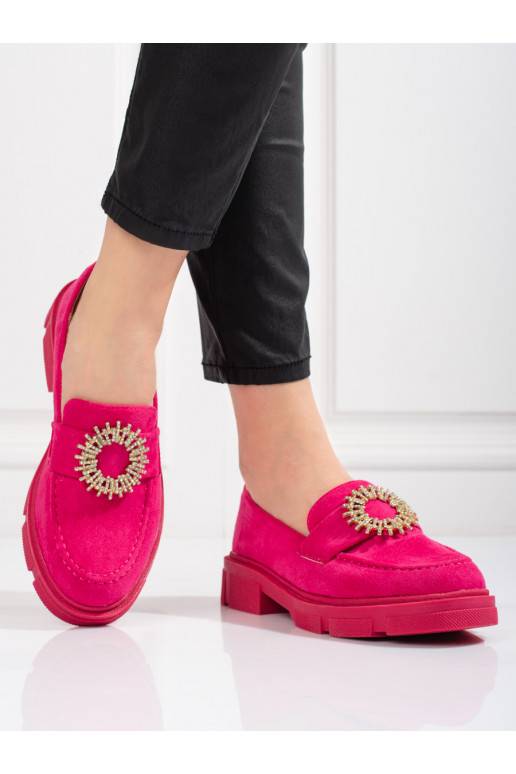 Semišové polobotky dámské Shelovet fuchsiové