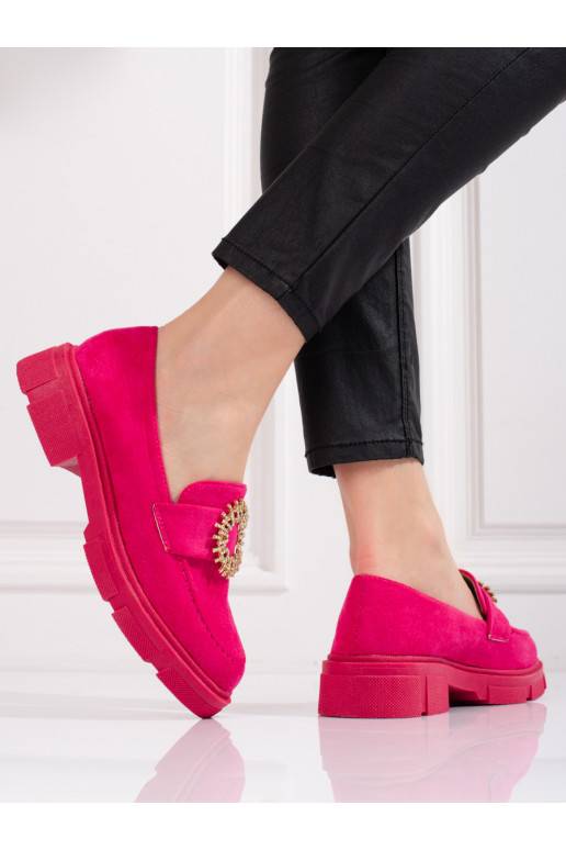 Semišové polobotky dámské Shelovet fuchsiové
