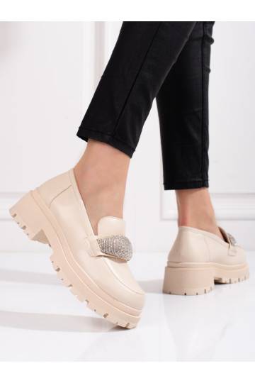 Polobotky dámské z eko kůže Shelovet béžová 2