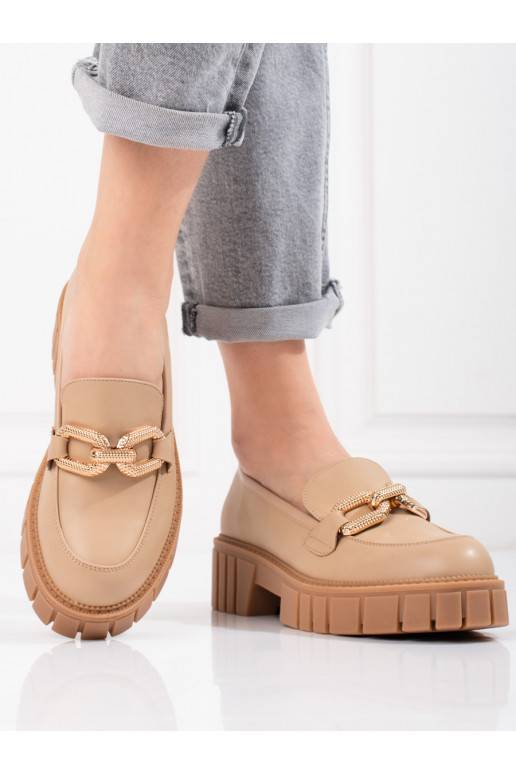 Béžové dámské polobotky na platformě Shelovet