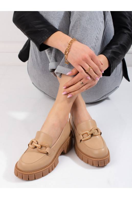 Béžové dámské polobotky na platformě Shelovet