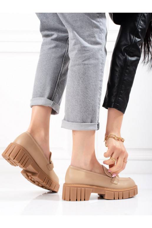 Béžové dámské polobotky na platformě Shelovet