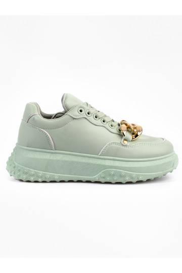 Světle zelené dámské sneakersy s řetízkem Shelovet 2