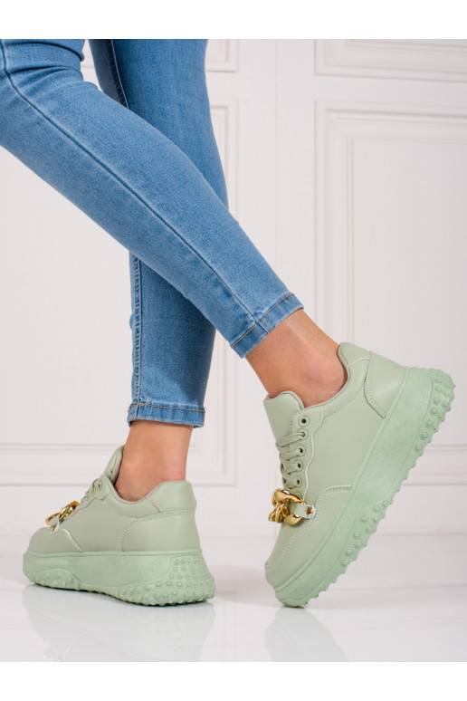 Světle zelené dámské sneakersy s řetízkem Shelovet