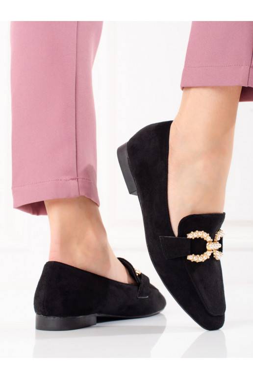 Mokasíny dámské Shelovet černé se zdobením