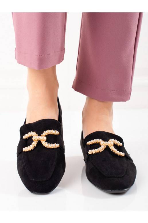 Mokasíny dámské Shelovet černé se zdobením