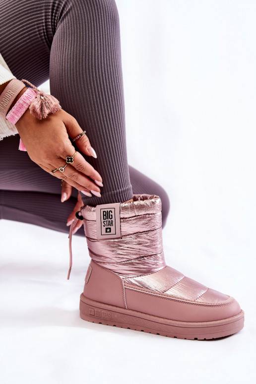Dámské růžové zateplené sněhule Big Star Dámské růžové zateplené sněhule Big Star