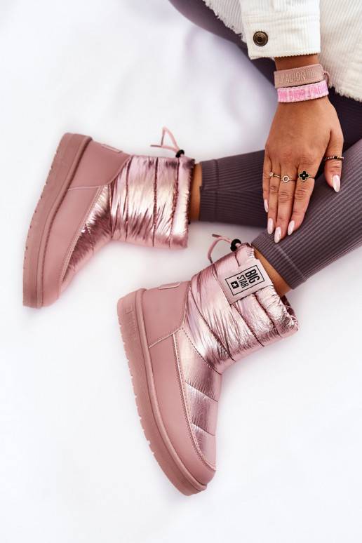 Dámské růžové zateplené sněhule Big Star Dámské růžové zateplené sněhule Big Star