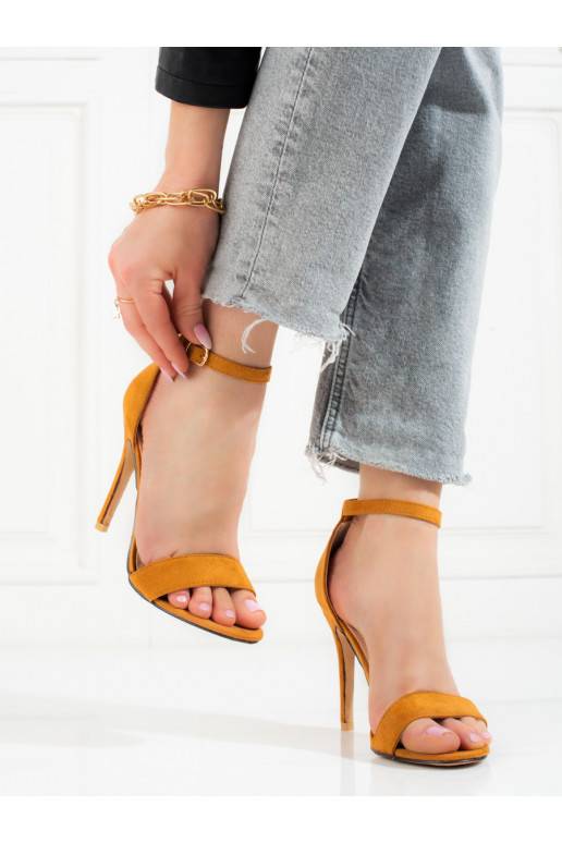 Dámské sandály na jehlovém podpatku Shelovet hořčicové