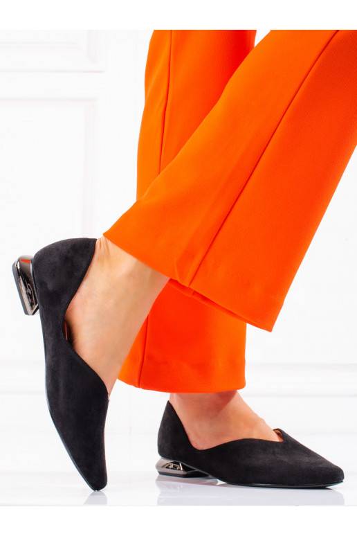 Dámské semišové baleríny Potocki černé