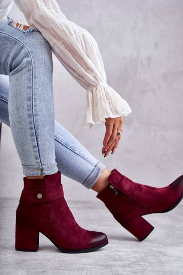 Červené semišové boty pro ženy 2