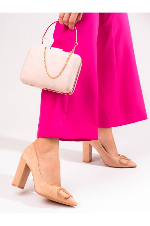 Dámské béžové semišové lodičky Vinceza