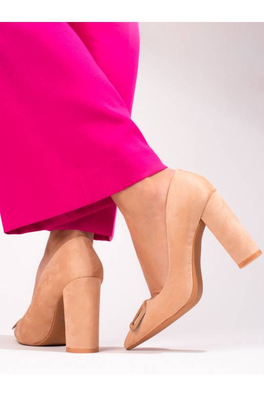 Dámské béžové semišové lodičky Vinceza