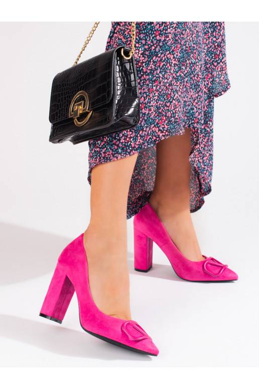 Dámské fuchsiové semišové lodičky Vinceza