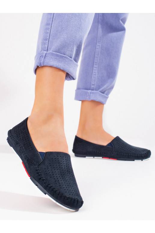 Dámské děrované mokasíny Shelovet tmavě modré 