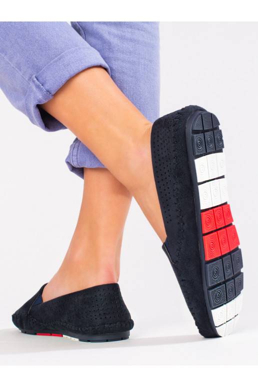 Dámské děrované mokasíny Shelovet tmavě modré 