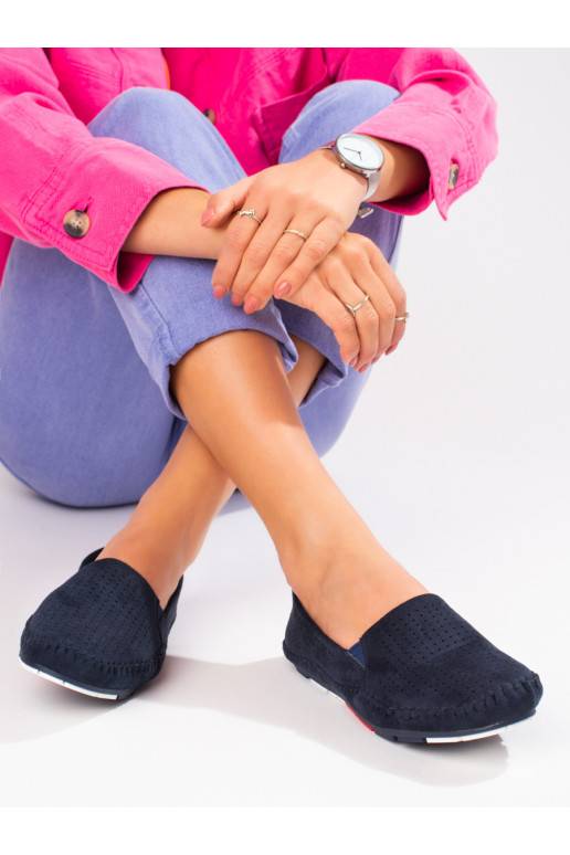 Dámské děrované mokasíny Shelovet tmavě modré 