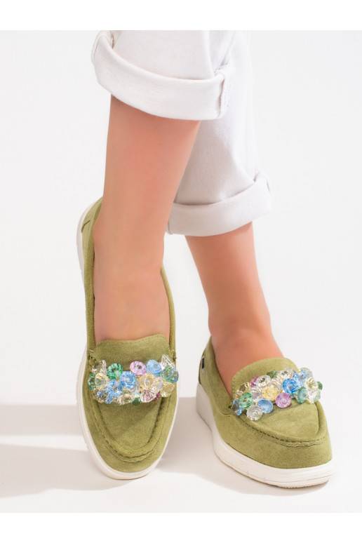 Dámské mokasíny na platformě Shelovet zelené