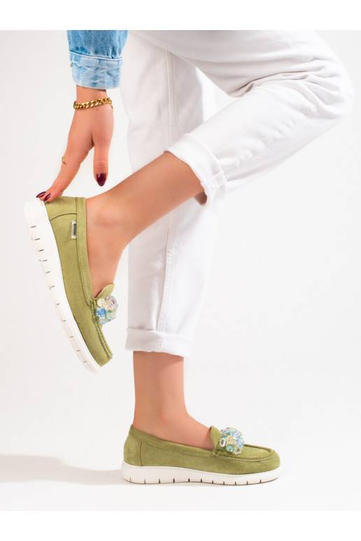 Dámské mokasíny na platformě Shelovet zelené