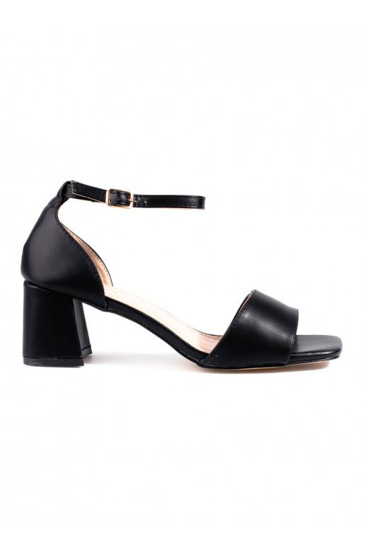 Klasické černé sandály Shelovet na nízkém podpatku