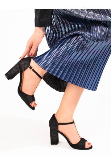 Černé dámské klasické sandály na vysokém podpatku Shelovet 2