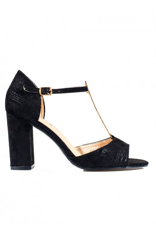Černé dámské klasické sandály na vysokém podpatku Shelovet