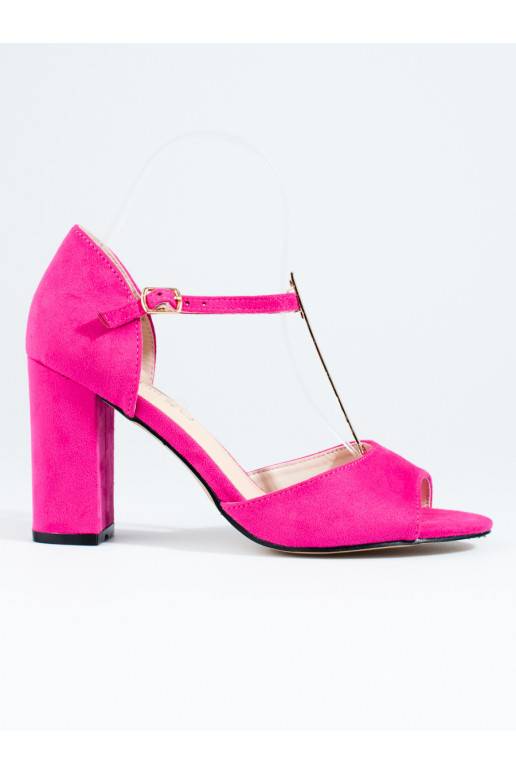 Růžové dámské klasické sandály na vysokém podpatku Shelovet